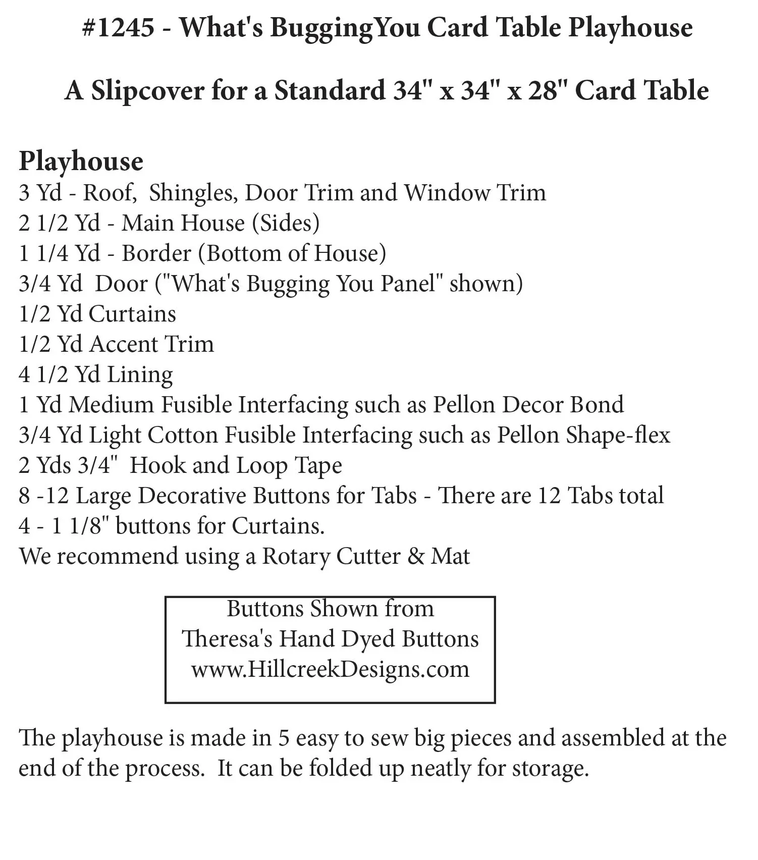 Whats Bugging You Card Table Playhouse Pattern - Image 8